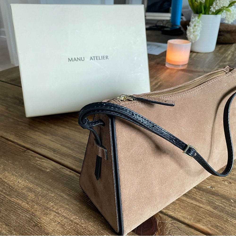 Manu Atelier suede handbag